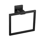 garini Bathroom Hand Towel Holder, Matte Black Square Towel Ring Wall Mount SUS 304 Stainless Steel…