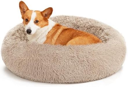 Love's cabin 30in Dog Bed for Medium Dogs - Round Fluffy Donut Ultra Plush Washable Cat Pet Bed,Calming Cushion Bed for Joint-Relief and Sleep Improvement,Taupe