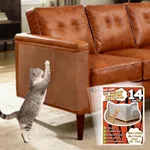 DSGLONGBIN Anti Cat Scratch Furniture Protector for Leather - 17x12 Inch & Cat Grooming Glove, Leather Couch Protector from Cat Claws, Easy to Remove, No Residue for Couch, Chair, Corner, Door, Wall