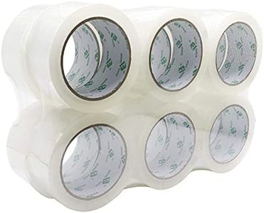 12 Rolls Clear Packing Tape, Sticky Carton Sealing Tape for Moving Shipping and Packaging, 45Micron Thick, 48mm x 75m Per Roll, 900m Total, BOMEI PACK