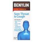 BENYLIN Extra Strength Sore Throat and Cough Syrup, Relieves Sore Throat and Wet Cough, 250 mL