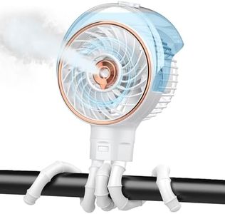 Ausic Misting Portable Stroller Fan, 100ml Mister Fan for Stroller, Safe Rechargeable Battery Baby Fans, Baby Essentials, Clip on Fans with Water Spray for Car Seat, Crib, Treadmill, Outdoor, Beach