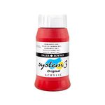 Daler-Rowney System3 Acrylic Paint, Plastic Pot, 16.91oz - 500 ml, Cadmium Red Hue