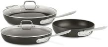 All-Clad HA1 Hard Anodized Nonstick Fry Pan Set 5 Piece, 8, 10, 12 Inch Induction Oven Broiler Safe 500F, Lid Safe 350F Pots and Pans, Cookware Black