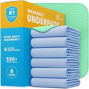 GREEN LIFESTYLE® Washable Underpads - Heavy Absorbency Reusable Bedwetting Incontinence Pads for Kids, Adults, Elderly, and Pets - Toddler Mattress Pads for Bed, Sofa, Couch, Floor (Pack of 6 - 34x36)