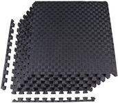 BalanceFrom 1" EXTRA Thick Puzzle Exercise Mat with EVA Foam Interlocking Tiles for MMA, Exercise, Gymnastics and Home Gym Protective Flooring (Black), 24 Square Feet