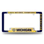 Rico Industries NCAA Michigan Wolverines 2024 CFP National Champions 12" x 6" Chrome All Over Automotive License Plate Frame for Car/Truck/SUV