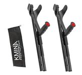 KMINA PRO - Folding Carbon Fiber Crutches (x2 Units, Open Cuff), Forearm Crutches Adult, Adjustable Folding Crutches, Bequilles Adulte, Lightweight Crutches, Bequille Pour Marcher - Made in Europe