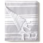 Laguna Beach Textile Co. Soft Turkish Fouta Beach Towel - Stone Gray, 400 GSM