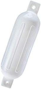 Seachoice Twin Eye Ribbed Boat Fender, White, 5-1/2 in. X 20 in.