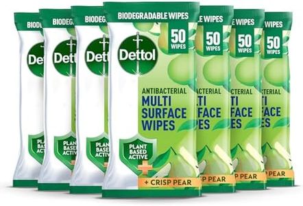 Dettol Tru Clean Antibacterial Multi Surface Wipes Crisp Pear, 50 Wipes, Pack of 7, Total 350 Wipes