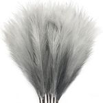 8Pcs 3FT Grey Colorful Faux Pampas Grass for Boho Decor, KALYLOC Non-Shedding Fluffy Artificial Bulrush, Tall Reed Fluffy Stems Vase Filler Living Room Wedding Decoration