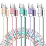 iPhone Charger,[Apple MFi Certified] 5Pack iPhone Lightning Cables iPhone Charger Cord Phone Chargers iPhone Apple Charger Cable Nylon Braided Compatible with iPhone14 13 12 11 XS MAX XR 8 7 6s iPad