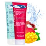 TRISWIM - Chlorine Removal Hair Care Bundle, After Swim Care Shampoo and Moisturizing Conditioner, Anti-Chlorine Hair Protection For Swimmers, Removes Green Tint, Vegan & Cruelty Free (251+251 ml)