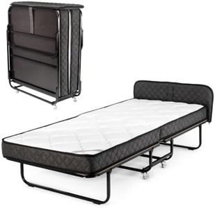 Edward Bed & Bath klappbares Gästebett mit Rollen, 90x200 cm, 14 cm Federkernmatratze (mittelfest), platzsparend, stabil und belastbar, Klappbett, grau anthrazit