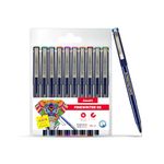 Luxor Finewriter 05 | Assorted Colour | Pack 0f 10 | Perfect for School, Home & Office | Ideal for Professionals & Students