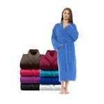 DOZIV Bathrobe - Terry Towelling Robe & Egyptian Towelling Dressing Gown-100% Cotton Spa Shower Robe Women Men UK (UK, Alpha, S, M, Regular, Regular, Royal Blue)