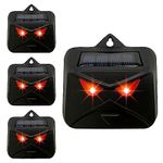 4 Packs Solar Powered Nocturnal Animals Repeller with Red LED Strobe Light, Skunk Repeller, Deer Repeller, Raccoon Repeller, Nocturnal Animals Solar Predator Control Light Coyote Deterrent Devices