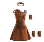 Dressy Daisy Native American Princess Halloween Costume Fancy Party Dress Up with Headband for Little Girls Size 7-8