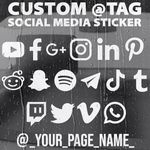 Custom Text Car Van Shop Social Media @tag Sticker Personalised Your Name Lettering Vinyl Stickers Decal