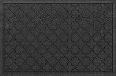 Bungalow Flooring Waterhog Door Mat, 2' x 3' Made in USA, Durable and Decorative Floor Covering, Skid Resistant, Indoor/Outdoor, Water-Trapping, Cordova Collection, Charcoal