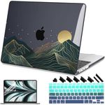 Teryeefi for 2010-2017 MacBook Air 13 inch Case Model A1466/A1369, Clear Plastic Hard Shell Case & Keyboard Cover Skin & Screen Protector for Old Version MacBook Air 13.3" Non Retina, Landscape