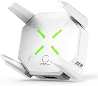 2024 WiFi Extender Signal Booster, 1200Mbps WiFi Extender for Home, WiFi Extender 2.4GHz & 5GHz Dual Band WPS WiFi Signal Booster, 360° Coverage, WiFi Repeater with Ethernet Ports(White)