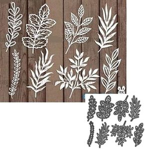 8Pcs/Set Leaf Metal Die Cuts,Various Leaves Plant Flower Cutting Dies Cut Stencils for DIY Scrapbooking Album Decorative Embossing Paper Dies Card Making