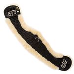 Merauno® Lambswool Moon Girth, Short Dressage Girth, Made of Quality Merino Lambswool, Special Anatomically Concave Shape, for Better Slip Resistance. Colour: Natural, Black, Brown, Anthracite
