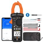 Multimeter Clamp Meter, TRMS 6000 Counts Kethvoz Bluetooth Digital Clamp Multimeter AC/DC 400A, Auto Range NCV Voltage Current Tester with Continuity Buzzer Test Ohm Hz Diode Temperature 7200APP