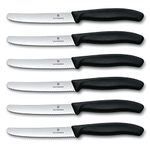 Victorinox Swiss Army Classic 6-Piece Steak Knife Set, 4-1/2-Inch Serrated Blades with Round Tip, 6.7833.6US1