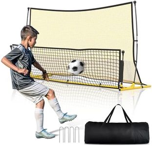 Shopsource Soccer Rebounder, 2 in 1 Soccer Rebound Net, 7'x4' Bounce Back Net Practice for Team Volley Passing Solo Training, Football Trainer with Carry Bag Stakes