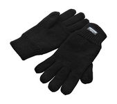 Mens 3M Black Thinsulate Thermal Lined Winter Gloves (Large/Extra Large)(Size: Large/XL)