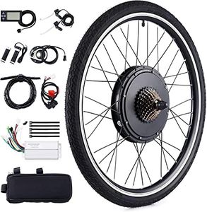 Frederimo Kit de conversión de bicicleta eléctrica con pantalla LCD, 28 pulgadas, kit de conversión para bicicleta eléctrica, 48 V, 1000 W, motor eléctrico para rueda trasera