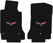 Lloyd Mats LogoMat Custom Floor Mats for C6 Corvette Mats 2005-2007 (Charcoal, Front Mats - Flag)