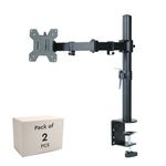 Robustt Computer PC Monitor LED TV Desk Mount Stand with Articulating Center Arm Joint | for 15" to 33" Screens Full Motion Mount | Height Adjustable | Gaming Screen - Pack of 2