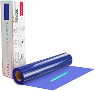 HTVRONT HTV Vinyl Rolls Blue Heat Transfer Vinyl - 12" x 20ft Blue HTV Vinyl for Shirts, Iron on Vinyl for All Cutter Machine - Easy to Cut & Weed for Heat Vinyl Design (Blue)