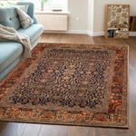 ishro home 5x7 Feet 3D Jet Multi Printed Carpet Rug Runner and Carpets for Bedroom/Living Area/Home with Anti Slip Backing (Rustique Night, 5x7 fts)