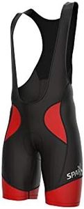 Sparx Men Cycling Bib Shorts Bicycle Bike Racing Bibs Short Padded (XL, Black/Red)