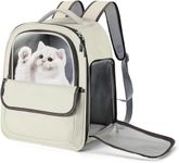 Mokshith Cat Transporter Backpack, Bubble Backpack Carrier with Transparent PVC, Puppy Carrier for Travel, Hiking, Outdoor Use, Comfortable Cat Front Transport Bag, Airline Approved