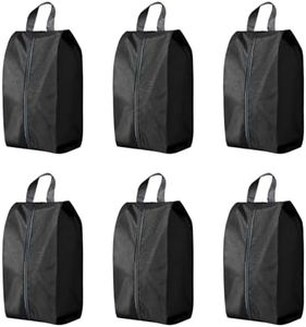 Shoe Bags Travel Shoe Covers Storage Organizers Pouch with Zipper Closure Drawstring Portable Large Shoes Dustproof Shoes Cover for Women Men Household Daily Accessories 6 Pack (Black)