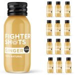 Fighter Shots Ginger (12x60ml) | Award Winning Fresh & Fiery Ginger Shots | 27g of Cold Pressed, Fresh Ginger Root for Immune Support | Boosts Energy | 100% Natural | No Nasties | A Perfect Pick Me Up