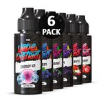 Vape District Vape Liquid 6 x 100ml Energy Ice + Blueberry + Blackcurrant + Grape + Summer Fruits + Strawberry Vape Juice E Liquid 70/30 Ecig Juice Cigarette Liquid E Juice E-Liquid Nicotine Free