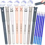 8 Erasable Pens Blue Ink Pens, 0.35mm Rub Out Pens Eraser Pen with Rubber, Cute Pens with Rubbers on the End, Rubber Pen with Eraser Erasable Gel Pens That Rub Out Blue Pens for School Stationary sets