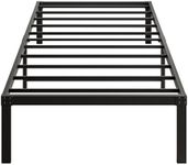 VERFARM 14 Inch Platform Twin Metal Bed Frame, Mattress Foundation, Heavy Duty Platform Strong Metal Slats Support, No Box Spring Needed, Black, Twin