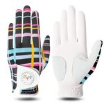 FINGER TEN Golf Gloves Women Left Right Handed Golfer with Ball Marker Rain Grip Weathersof,Ladies Golf Gloves for Left Right Hand Breathable All Weather Soft Anti Slip (Black, Small, Left)