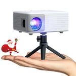 Mini Projector with Tripod, AKIYO O1 Portable Projector 1080P Full HD Support, Home Theater Movie Small Projector, Phone Projector Compatible with iOS, Android Smartphone, TV Stick, HDMI, USB, Laptop