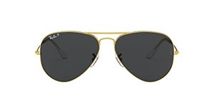 Ray-Ban RB3025 Classic Aviator Sunglasses, Legend Gold/Polarized Black, 62 mm