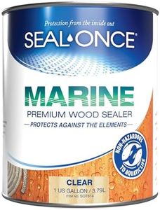 Seal-Once Marine Premium Wood Sealer - Waterproof Sealant - Wood Stain and Sealer in One - 1 Gallon & Clear