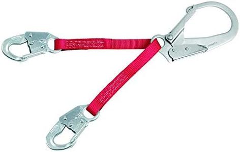 3M Protecta PRO 1351050 22" Web Rebar Assembly For Positioning, Steel Rebar Hook At Center, Snap Hooks At Leg Ends, 310 lb Capacity, Silver/Red